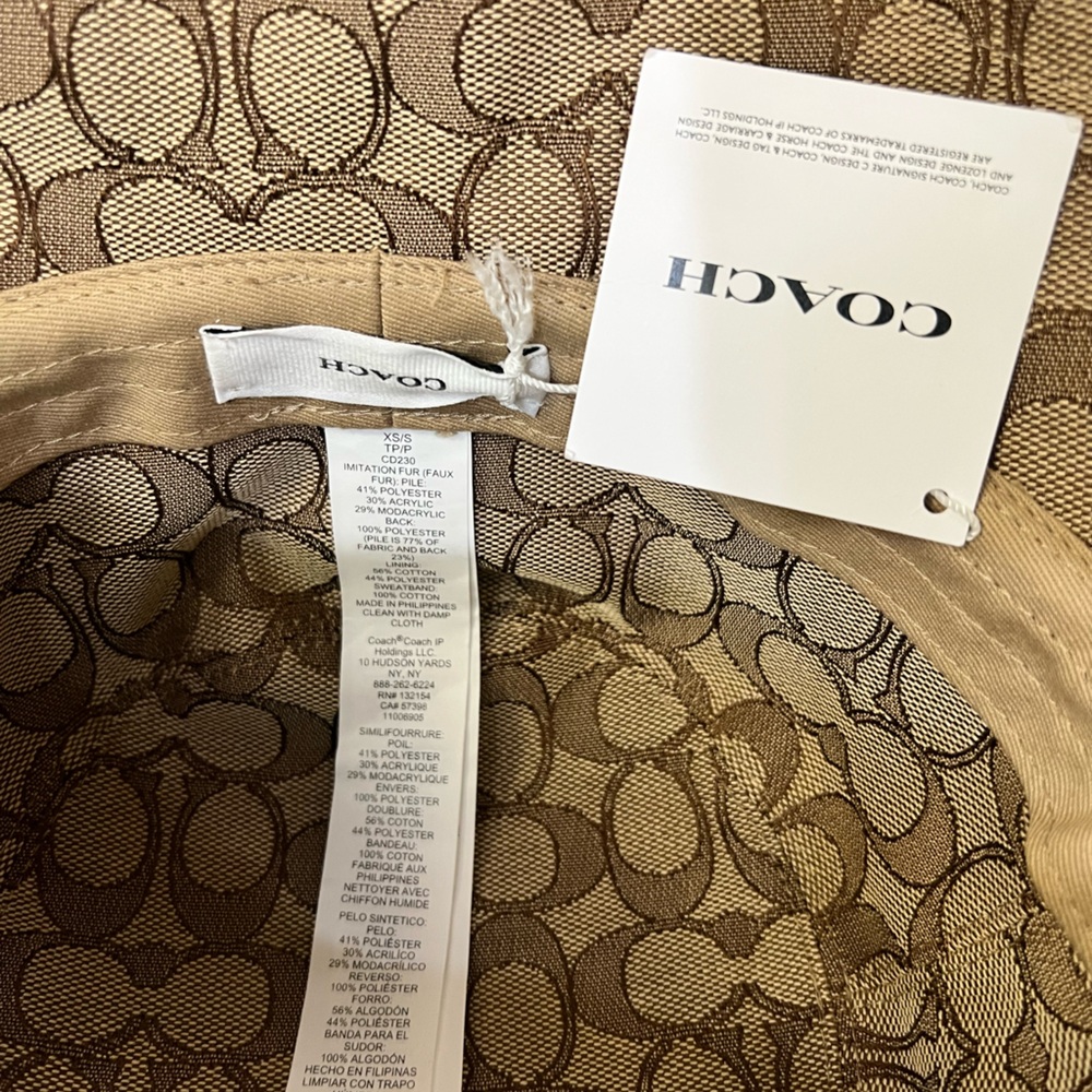 Coach Tan Faux Fur Bucket Hat - Picture 3 of 8